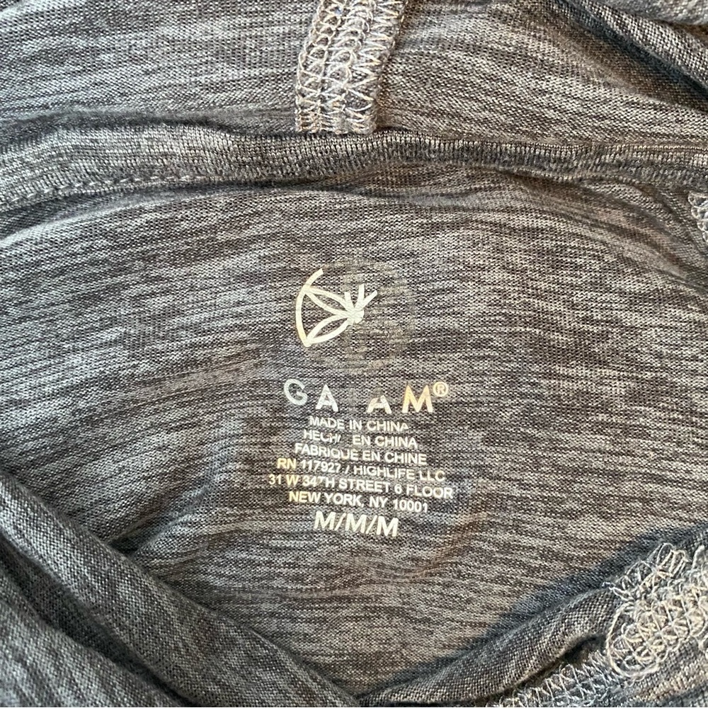 Gaiam Grey Silver Foil Lotus Graphic Print Hooded Top - Picture 7 of 8